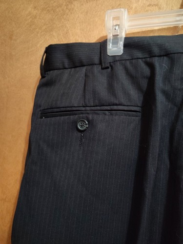 Pantalones de vestir negros Geoffrey Beene pierna recta frente plano para hombre talla 38x33 - Imagen 13 de 16