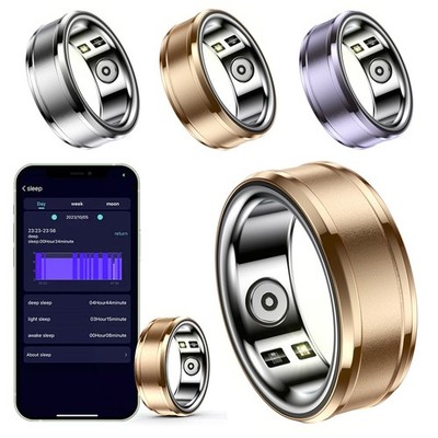 Smart Ring IP68 Waterproof Finger Ring Heart Rate Fitness Health Tracker Unisex