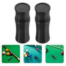 2 PCS Joint Protectors Billiard Pool Cue End Protecting Covers Black
