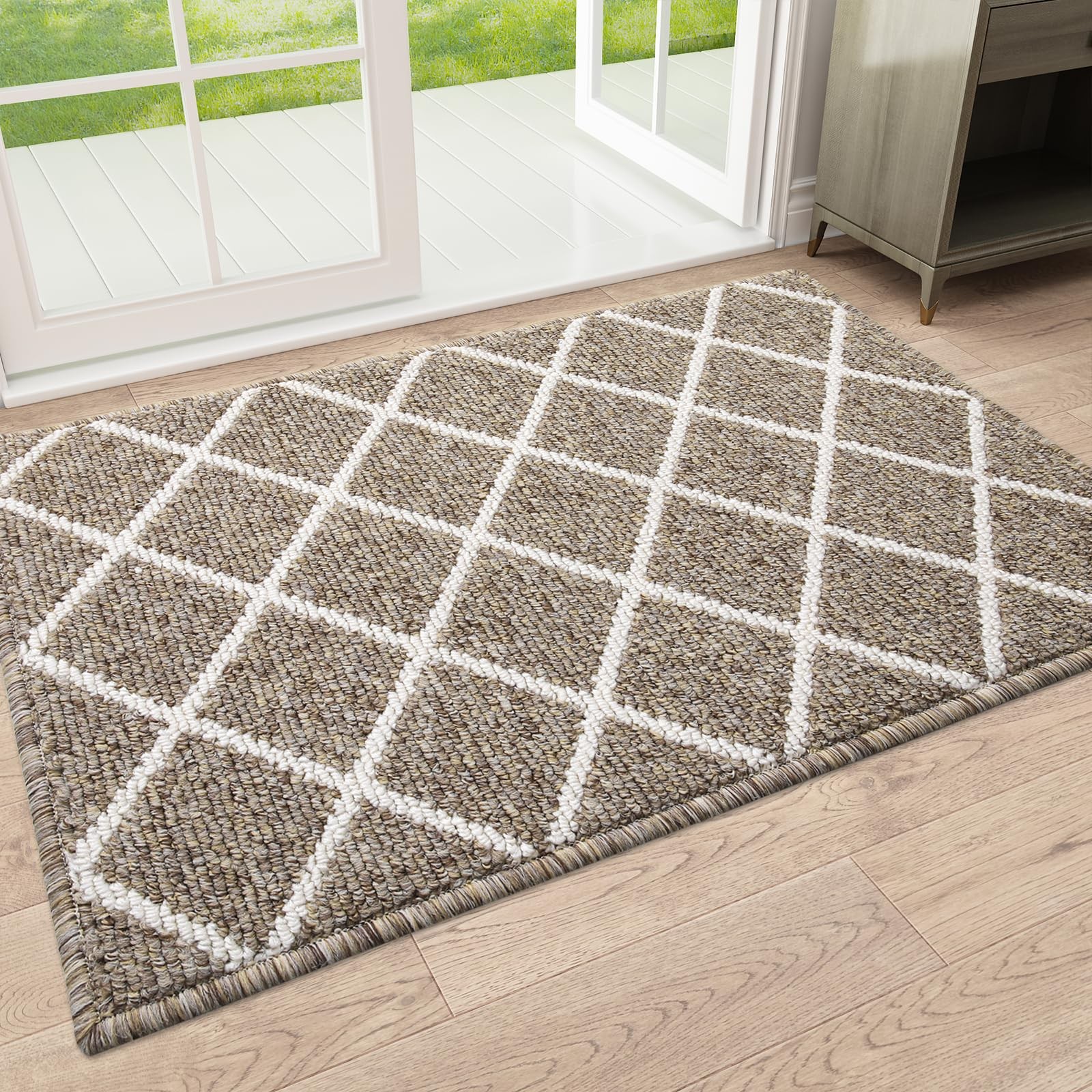 Dirt-Resistant Low-Profile Indoor Door Mat Absorbent Non-Slip Washable