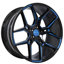20 Giovanna Wheels Haleb Custom Gloss Black With Blue Accents Rims 4pcs A1