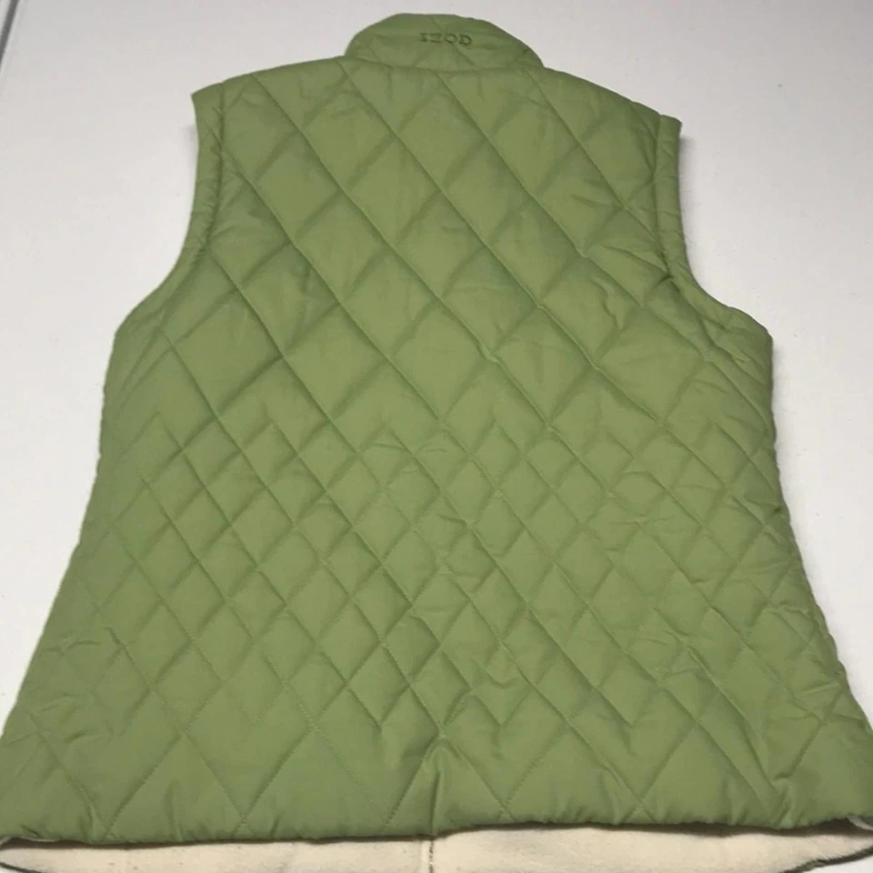 IZOD Women’s XS Lime Green Puffy Vest - REVERSIBLE - Image 2 of 4