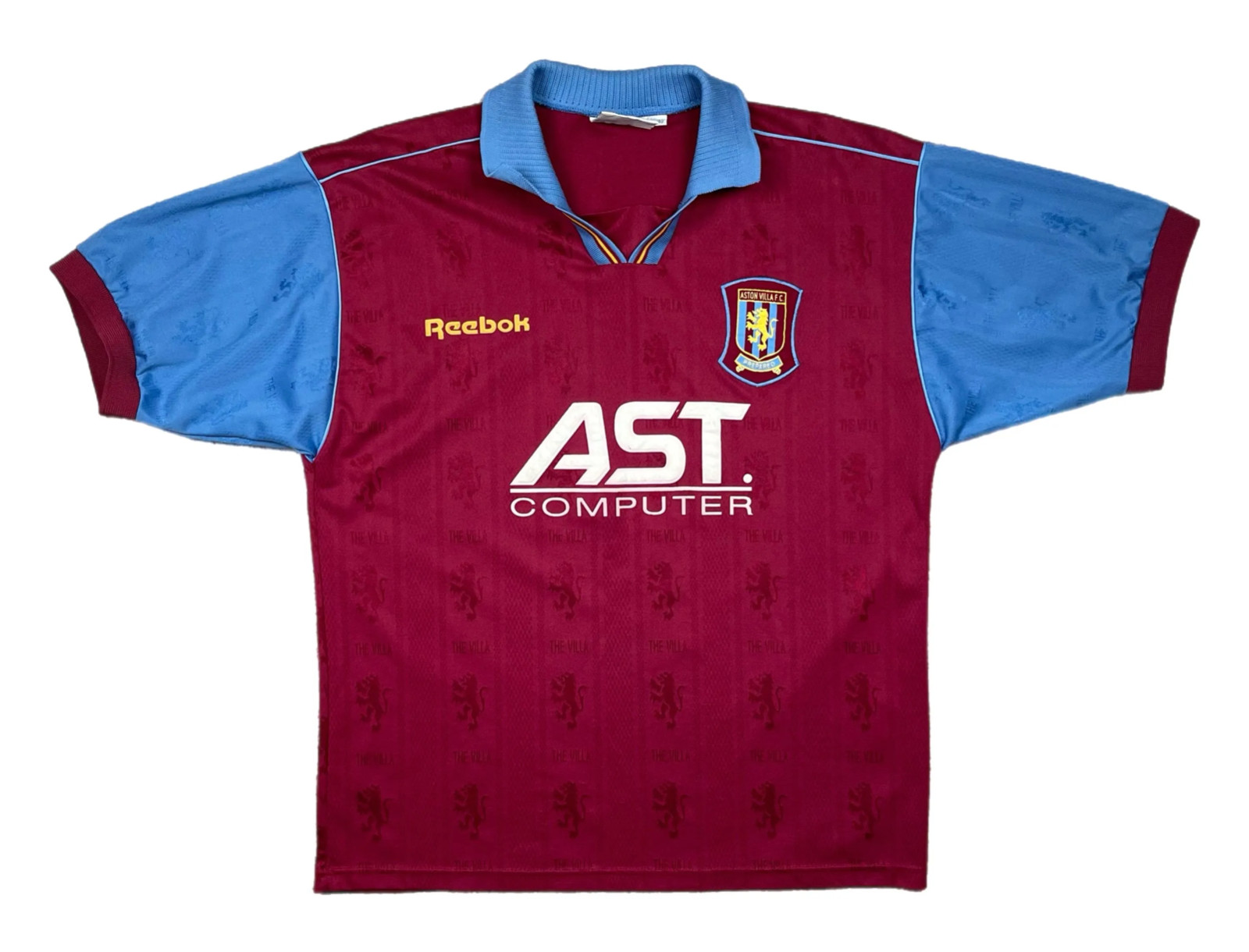 Vintage 1997/1998 Reebok Aston Villa FC Home Soccer Jersey Kit Medium/Large