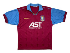 Vintage 1997/1998 Reebok Aston Villa FC Home Soccer Jersey Kit Medium/Large