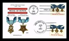 DR JIM STAMPS US COVER MEDAL OF HONOR FDC DUAL CANCEL COLLINS HAND PAINTED