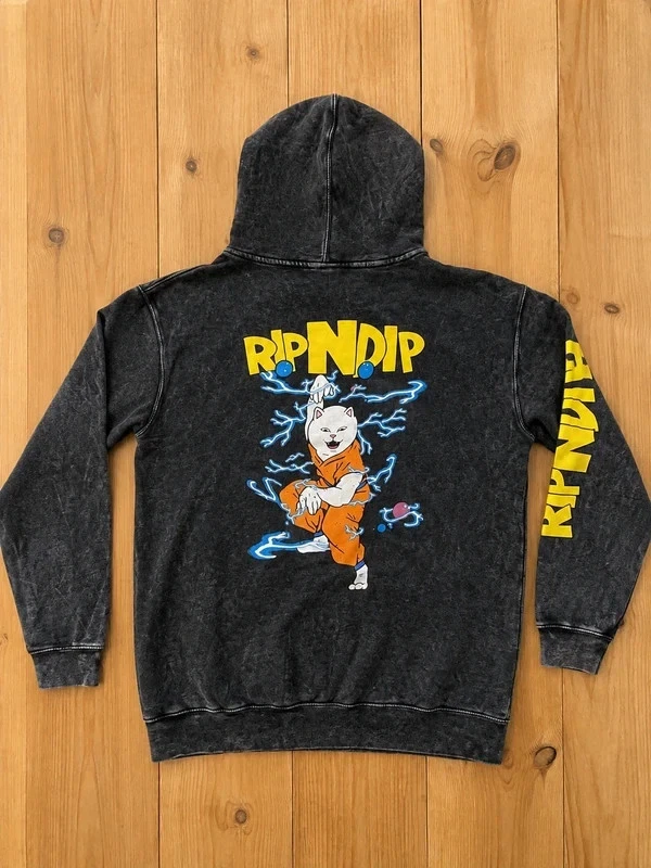 Ripndip Electric Nerm Hoodie Acid Wash Noir Taille M – Neuf avec étiquettes – St - Photo 2/4