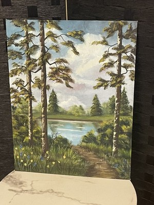 Original painting forest by Iva Moore 14x18 Portrait Style