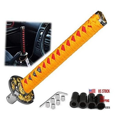 EZAUTOWRAP Shift Knob Samurai Sword Alloy Katana with Adapter 26cm Orange Red