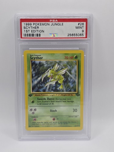 Scyther (1st Edition) graded PSA 9 for sale on eBay