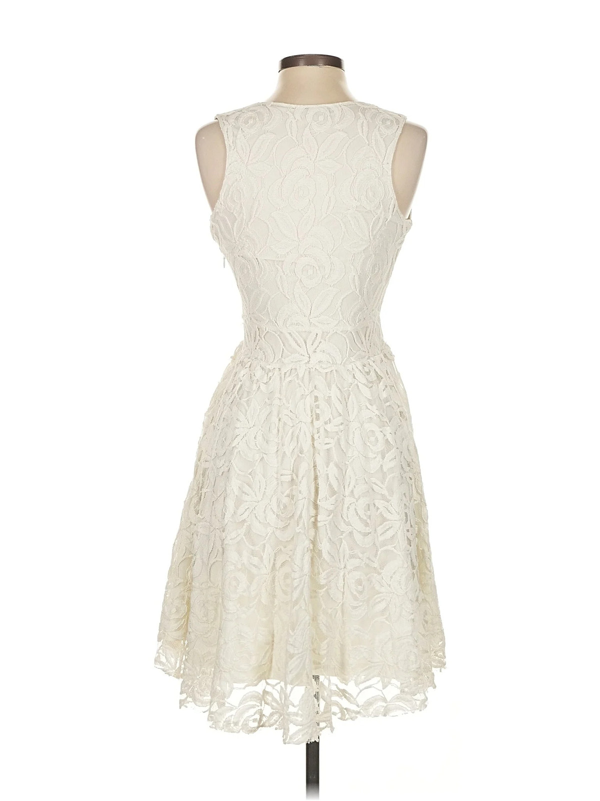 Massimo Dutti Women Ivory Cocktail Dress XS thumbnail 2
