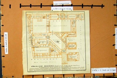 Alte antike Druckkarte 1914 Deutschland Plan Königliche Residenz Festsaalbau 20.