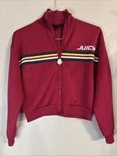 NWT. Y2K Juicy Couture Black Label Be Juicy Hibiscus Pink Track Jacket XS