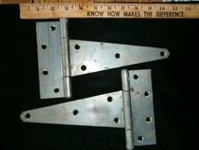 2 Vintage  8"  x 5"  Barn Door Reclaimed T Strap Hinges