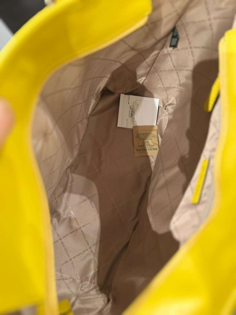 Michael Kors Large Women Fashion Yellow Handbag Purse Tote Shoulder Bag Lady MK image 9