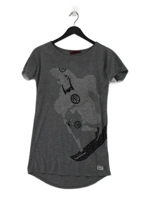 Onitsuka Tiger Damen T-Shirt S grau Baumwolle mit Lyocell Modal Basic