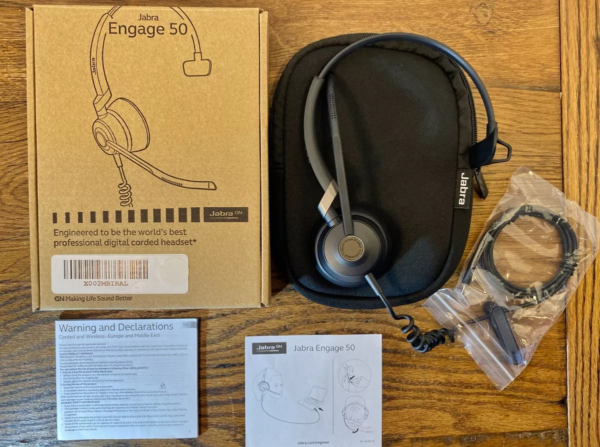 JABRA ENGAGE 50 WIRED ON EAR TELEPHONE HEADSET 5093 610 189 3 MIC SYSTEM