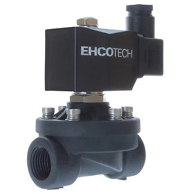 EHCOTECH 1/2" NPT, 110V 120V AC Solenoid Valve Plastic Potable Water Normally Open N/O