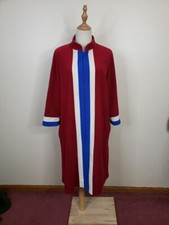 Vintage 1970s Vanity FairMulticolored Front Robe Housecoat with Pockets Size 16