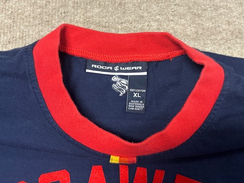 Rocawear Denim Co Long Sleeve Shirt XL Navy Red Trim Streetwear Hip Hop Jay-Z - Picture 5 of 11