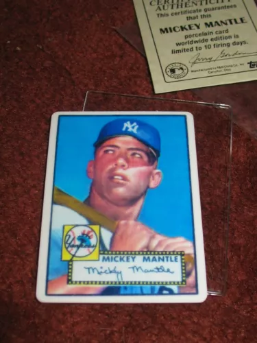 Topps Mickey Mantle Rookie Ceramic Porcelain Card 1952 #311 Certificate