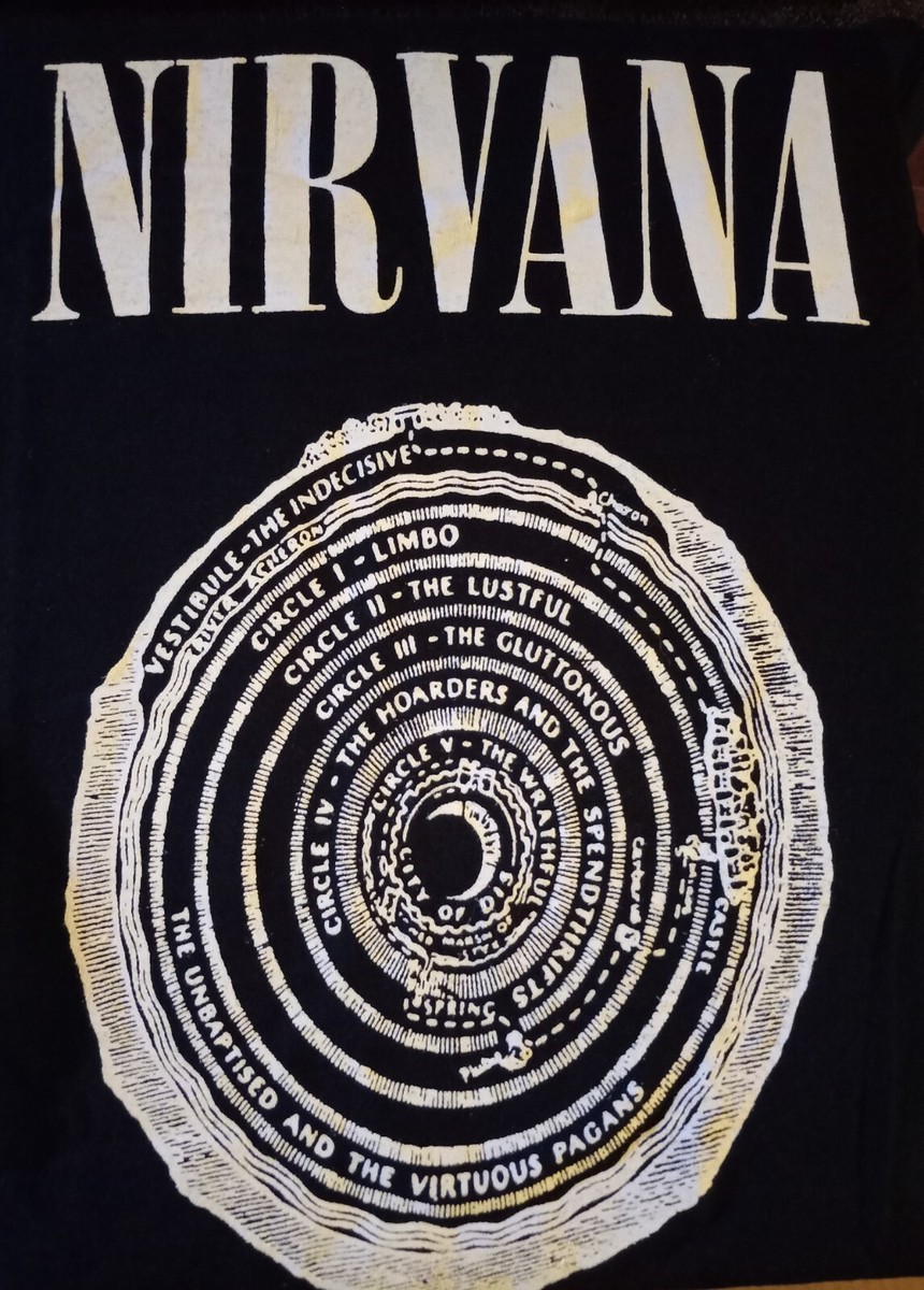 Small Rare NIRVANA circle of hell tshirt grunge punk melvins