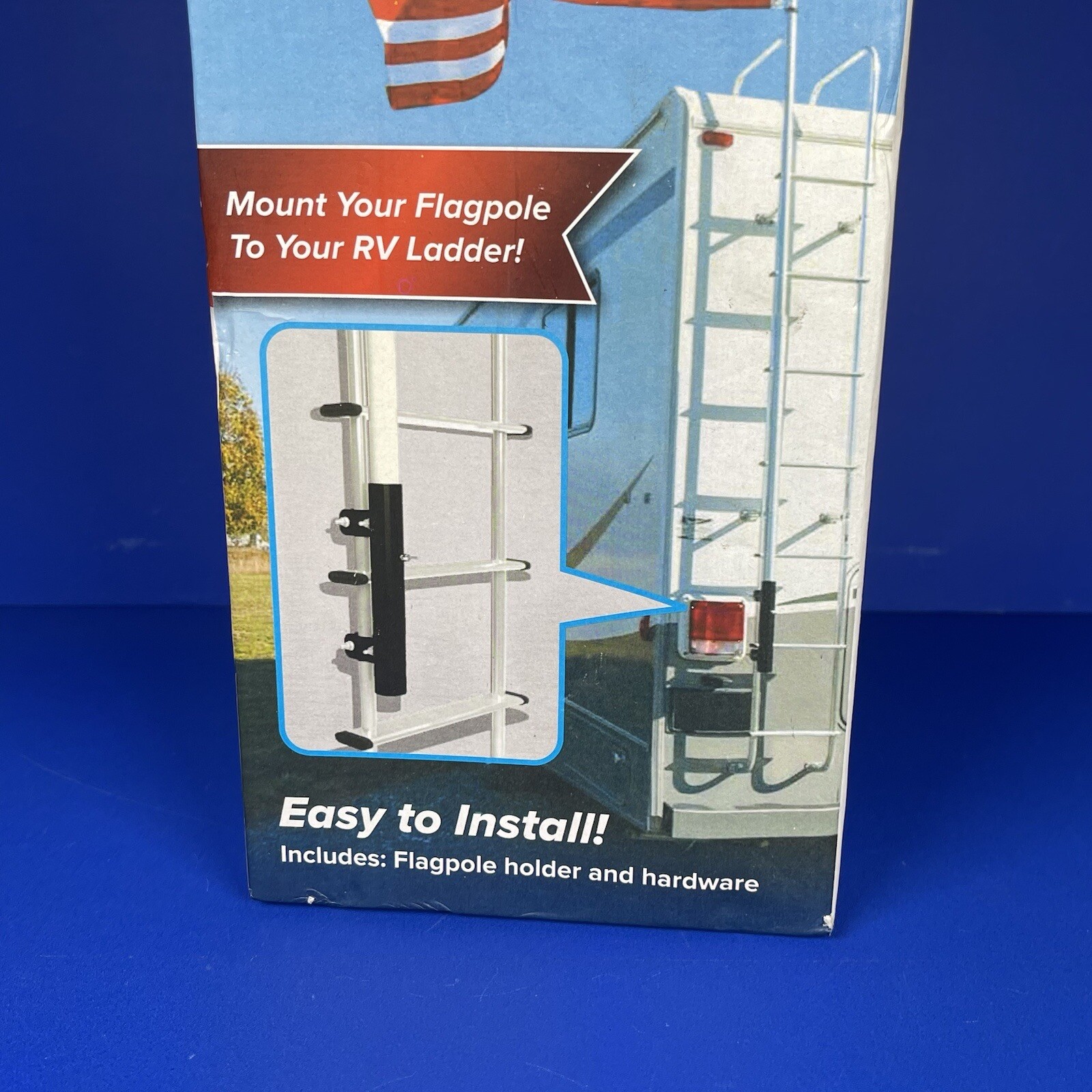 Camco RV Ladder Mounted Flagpole Holder Allows for a Flag to Fly