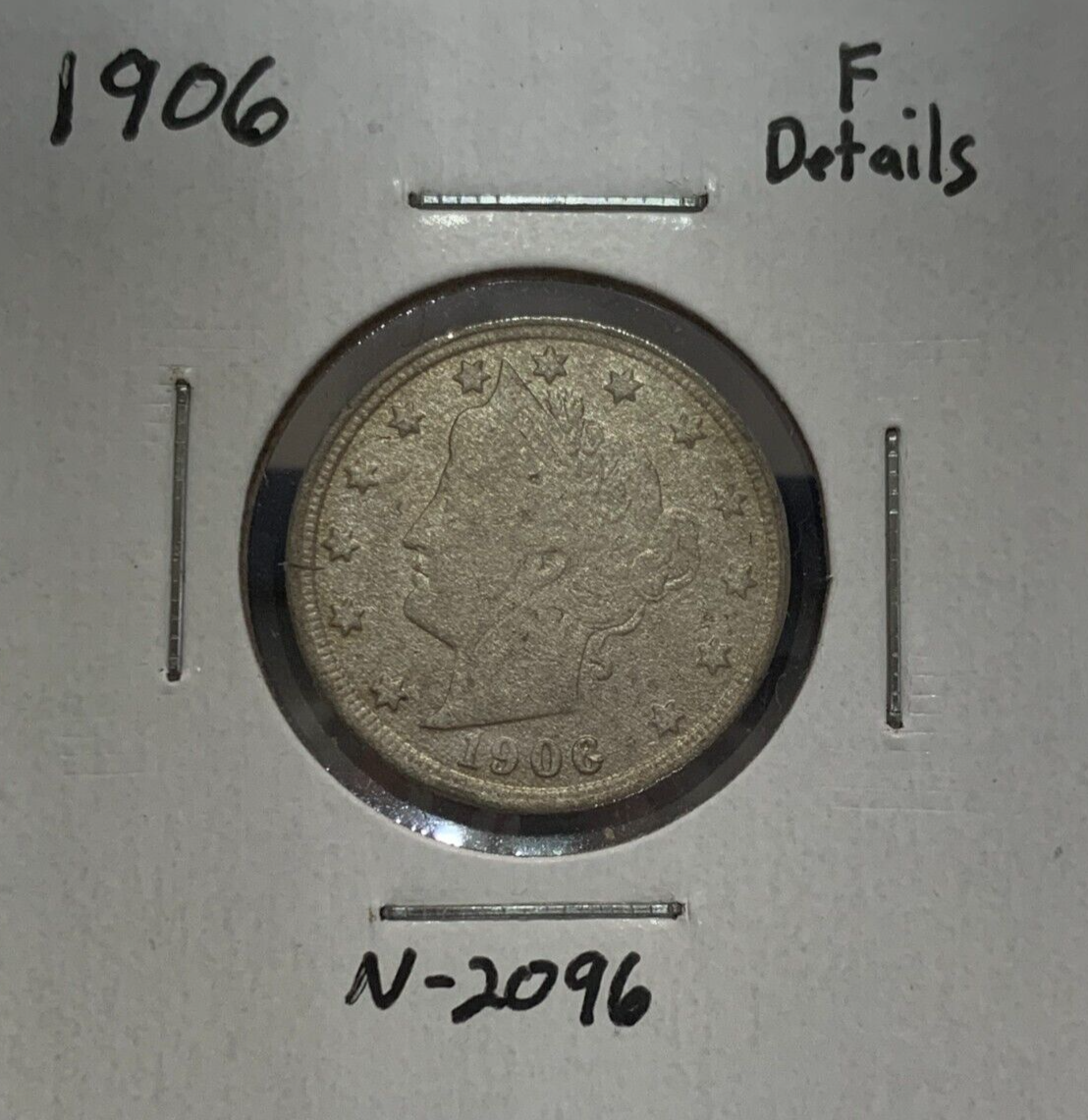 1906 Liberty Head V Nickel ~ 5 Cent Piece ~ (F) Fine Details