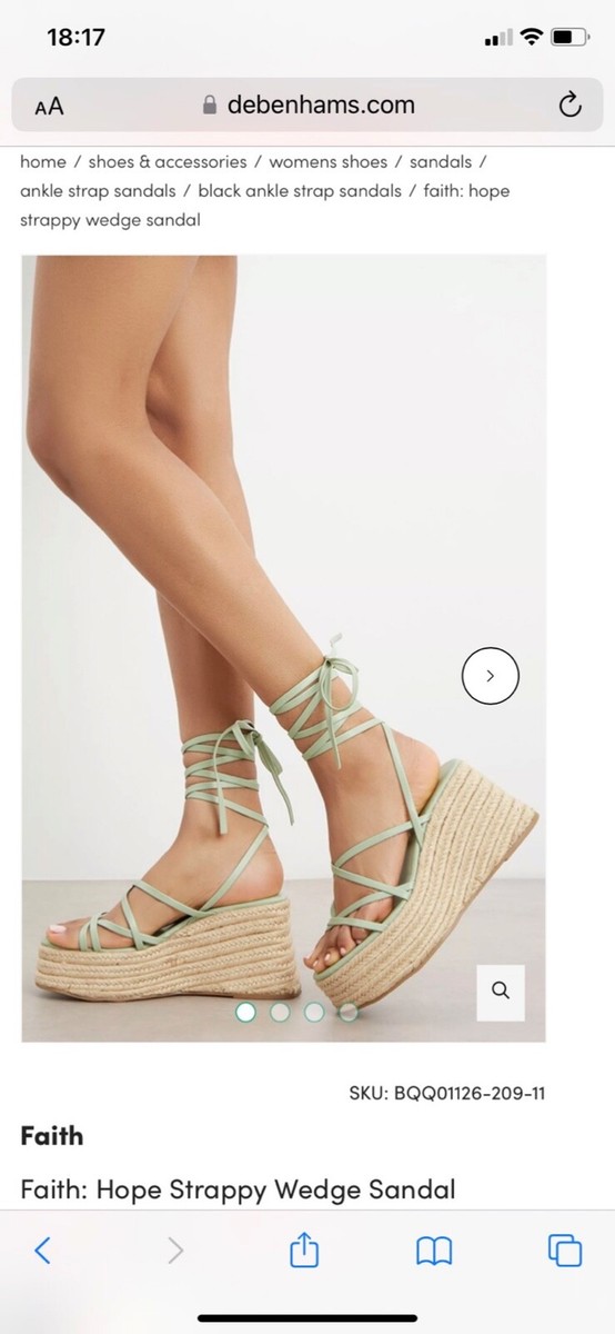 Faith sage green wedges UK