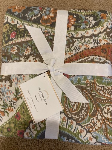 Pottery Barn Zia Paisley Quilted Standard Sham, Persian Bhotah-Flower Motif - 第 1/1 張圖片