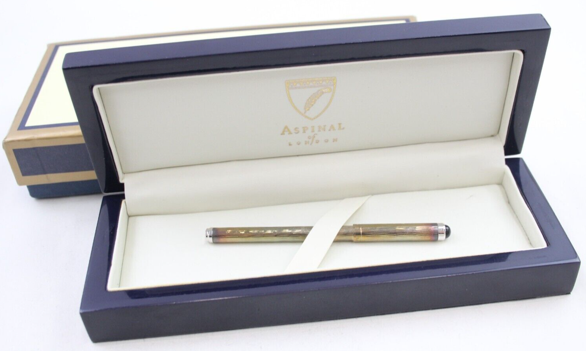 ASPINAL of London sterling Silver rollerball pen in original box UNUSED