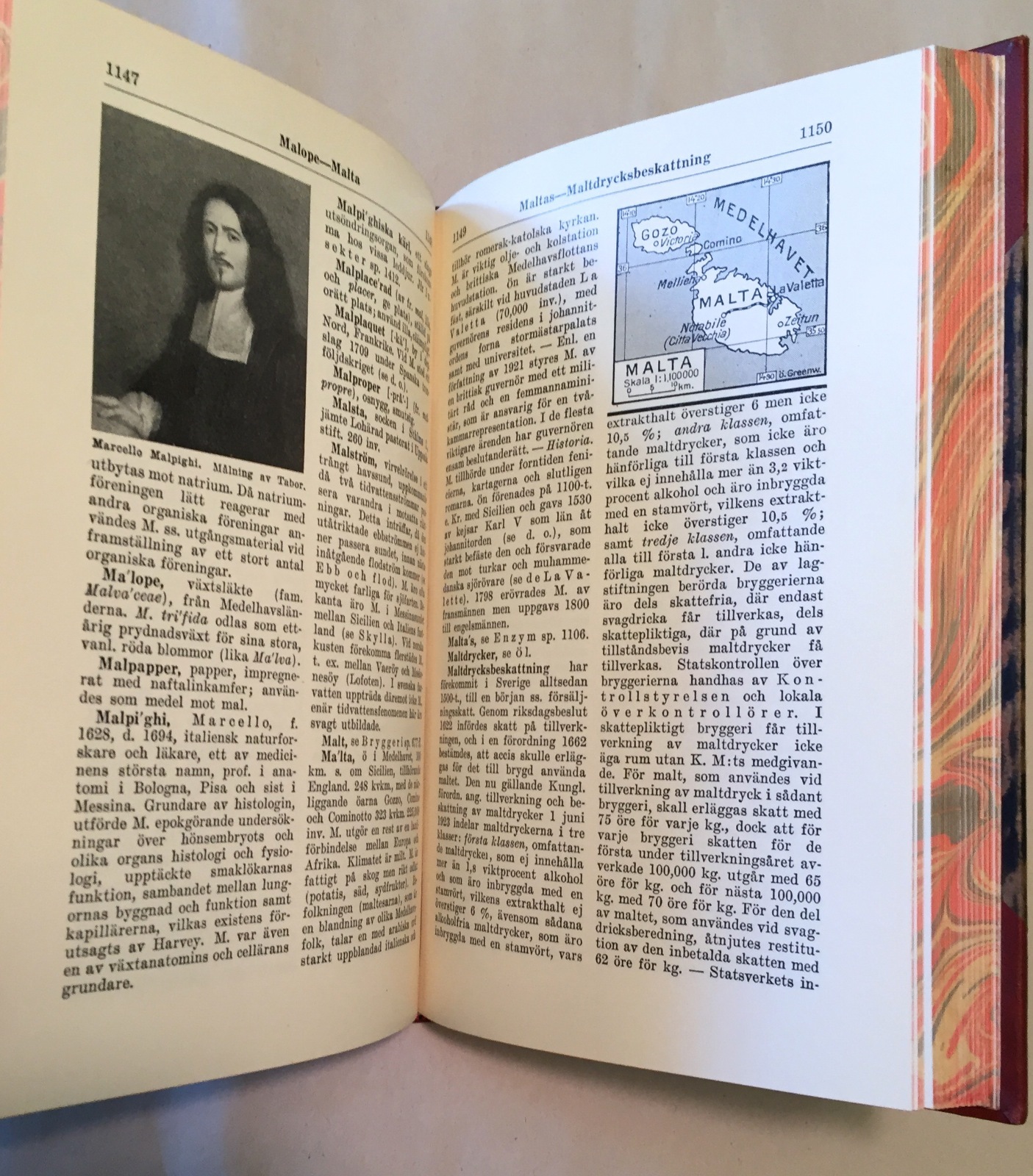 Bonniers Konversations Lexikon VII Lucknow-Meuse 1934 Half Leather Swedish Decor