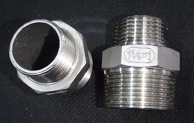 STAINLESS STEEL REDUCER NIPPLE 1 1/4'' x 1'' NPT PIPE RN-125-100