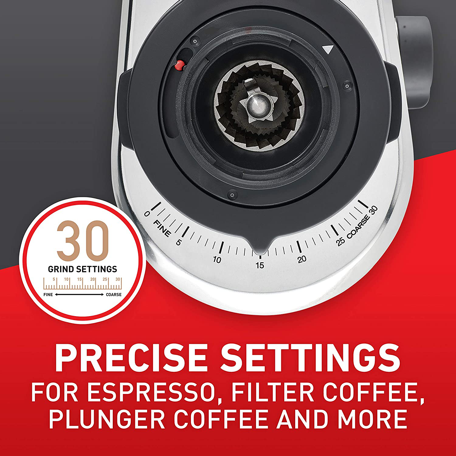 Sunbeam EM0700 Café Series Precision Grinder Tap & Go Conical Burr