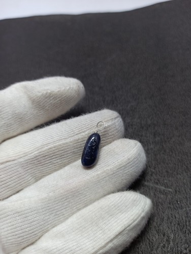 Ciondolo in argento sterling 925 con pietra preziosa liscia zaffiro blu naturale - Foto 23 di 23