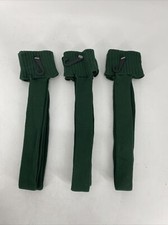 3 PAIRS Vintage 100 Nylon Ribbon Stirrup Youth Baseball Socks Forest Green NOS