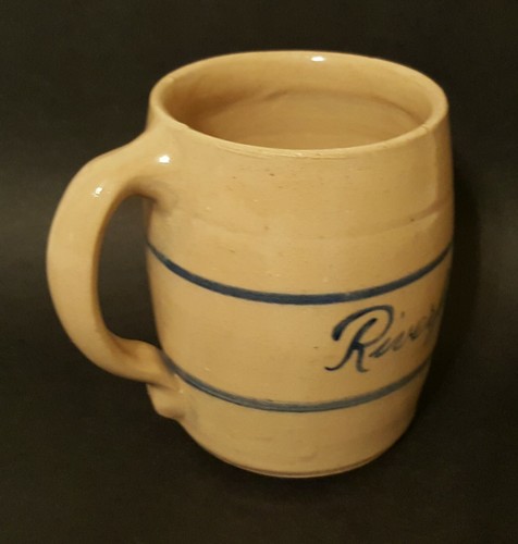 Tazza vintage unica fatta a mano ceramica tornita argilla ristorante fronte fiume rustica - Foto 4 di 8