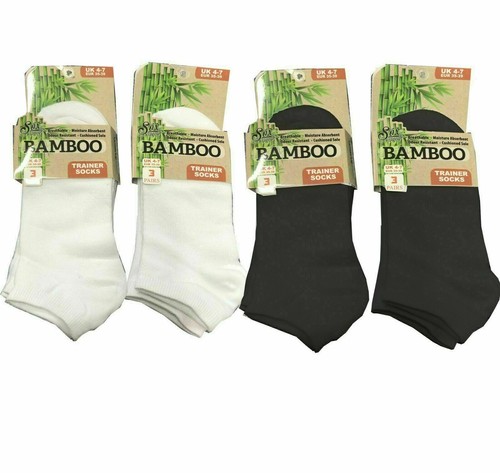 New 3 6 12 Pairs Ladies Men's Breathable Bamboo Ankle Trainer Socks Shoes Liners - Picture 4 of 6