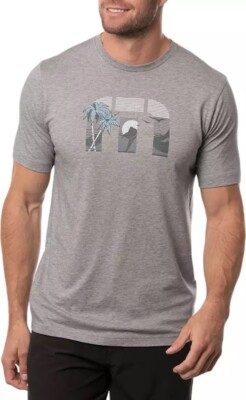 Travis Mathew Mens Pima Cotton Heather Gray Survivor Man Golf T-Shirt Sz S