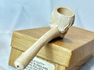 Vtg John Pollock & Co Clay Pipe No 111 OLD CUTTY In Box W/ Burlap