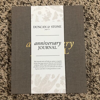 NEW Duncan & Stone Anniversary Journal Taupe Wedding Journal Book For Couples