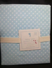 Pottery Barn Kids Mini Dot Duvet Cover Twin Blue w/ White Polka Dot #1302