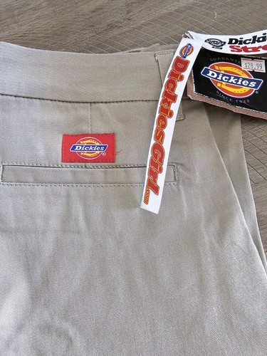 Dickies Girl's Bootcut Mid Rise Pant Flat Front Beige Khaki Tan Pants Size 1 - Picture 7 of 8