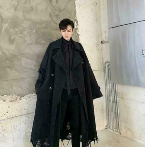 Mens New Fashion Lapel Ripped Double 