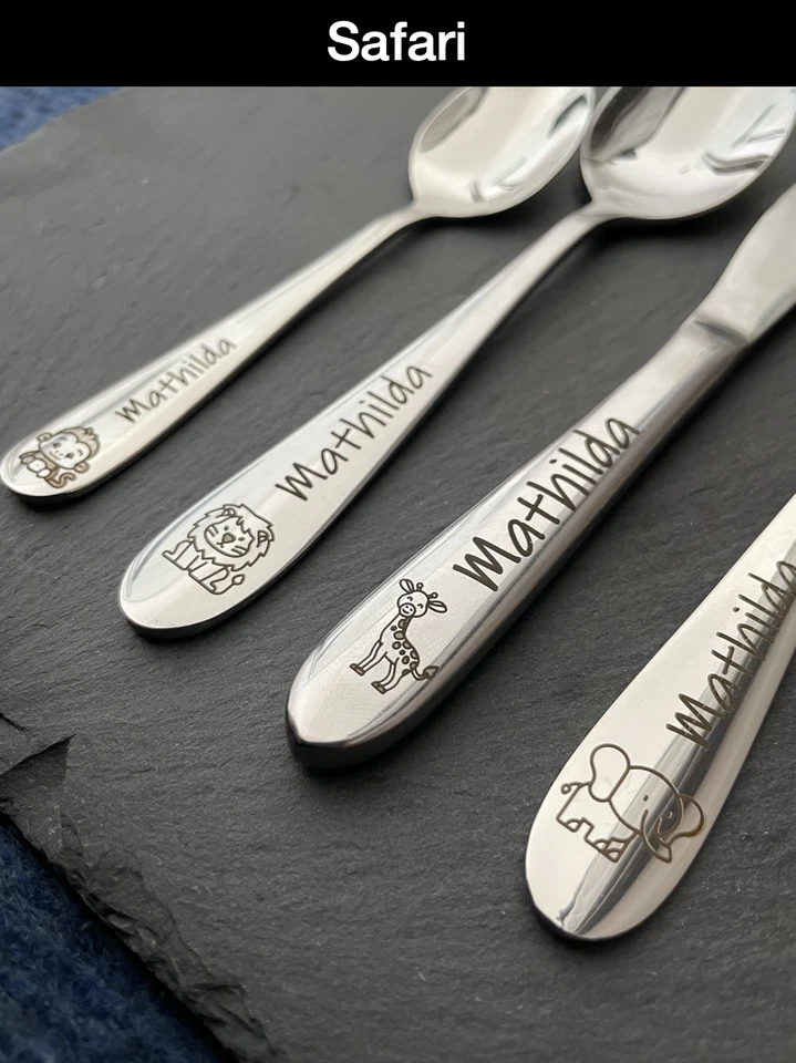 Kinderbesteck mit Gravur / Tiere/ Personalisiert mit Namen / Geschenkidee - Bild 2 von 4