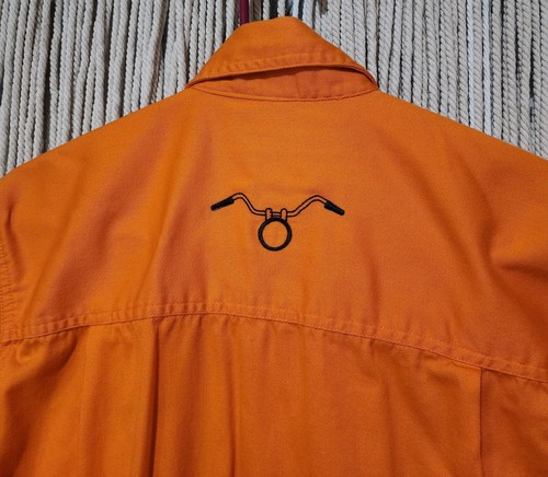 Jonathan Corey Orange Long Sleeve Button-up Old Biker Clothing Co Size Sm - Picture 9 of 9
