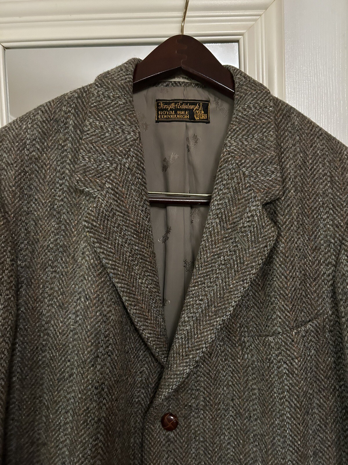 HARRIS TWEED Vtg Mens Tweed Blazer Sport Coat Jacket 44 R Regular Herringbone eBay