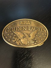 NRA Golden Eagles Belt Buckle Made in USA Eagle Stars Detailed and Dimensional