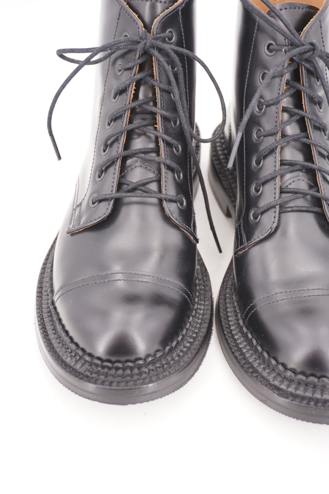 WORN 3x | $850 GRENSON TRIPLE WELT BLACK DERBY CAP TOE BOOT US 7 UK 4.5 D BOX image 9