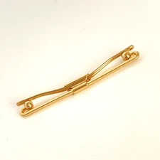 Gold Tone Classic Bent Wire Mens Collar Bar Clip 2 1/2"