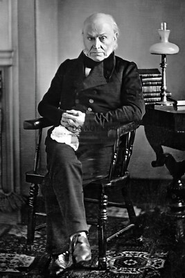 PRESIDENT JOHN QUINCY ADAMS B&W SITTING PORTRAIT 4X6 PHOTO POSTCARD